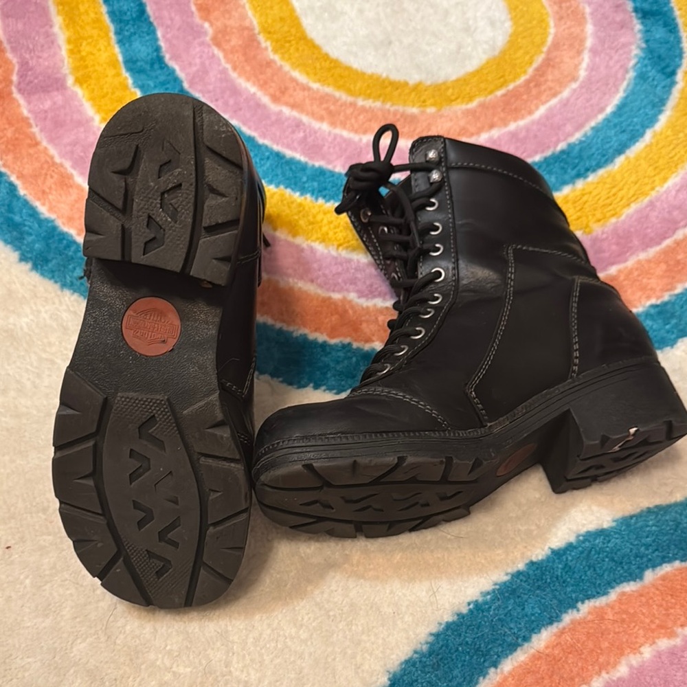 Women’s Harley Black Leather Boots - Picture 3 of 4